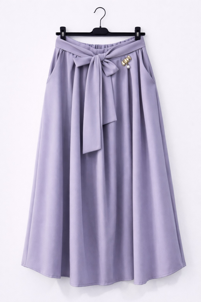 Spódnica z broszką fioletowa