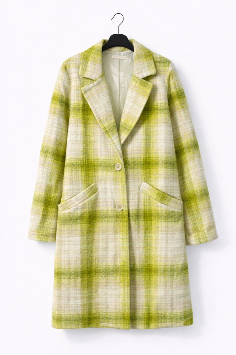 Płaszcz krata zielona 