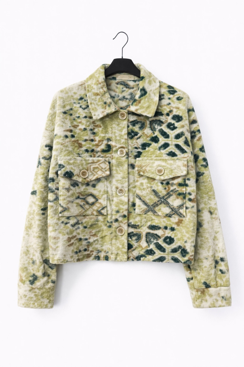 Kurtka w plamy zielone 