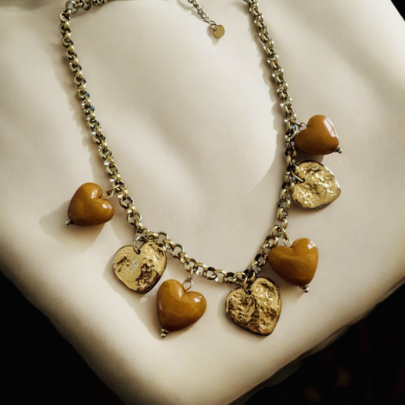 Collier cœur acier inoxydable