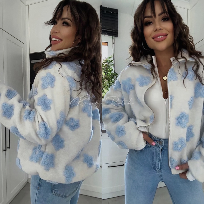 Kurtka Polar Lucas Classic Błękitno&Beżowy