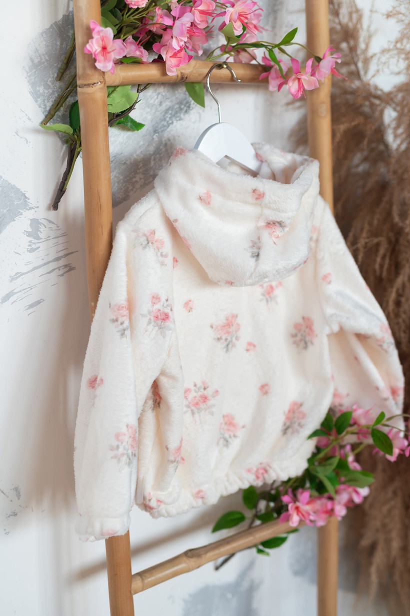 BLUZO-FUTERKO Z KAPTUREM PASTELOWE RÓŻE MAM TEN LUZ