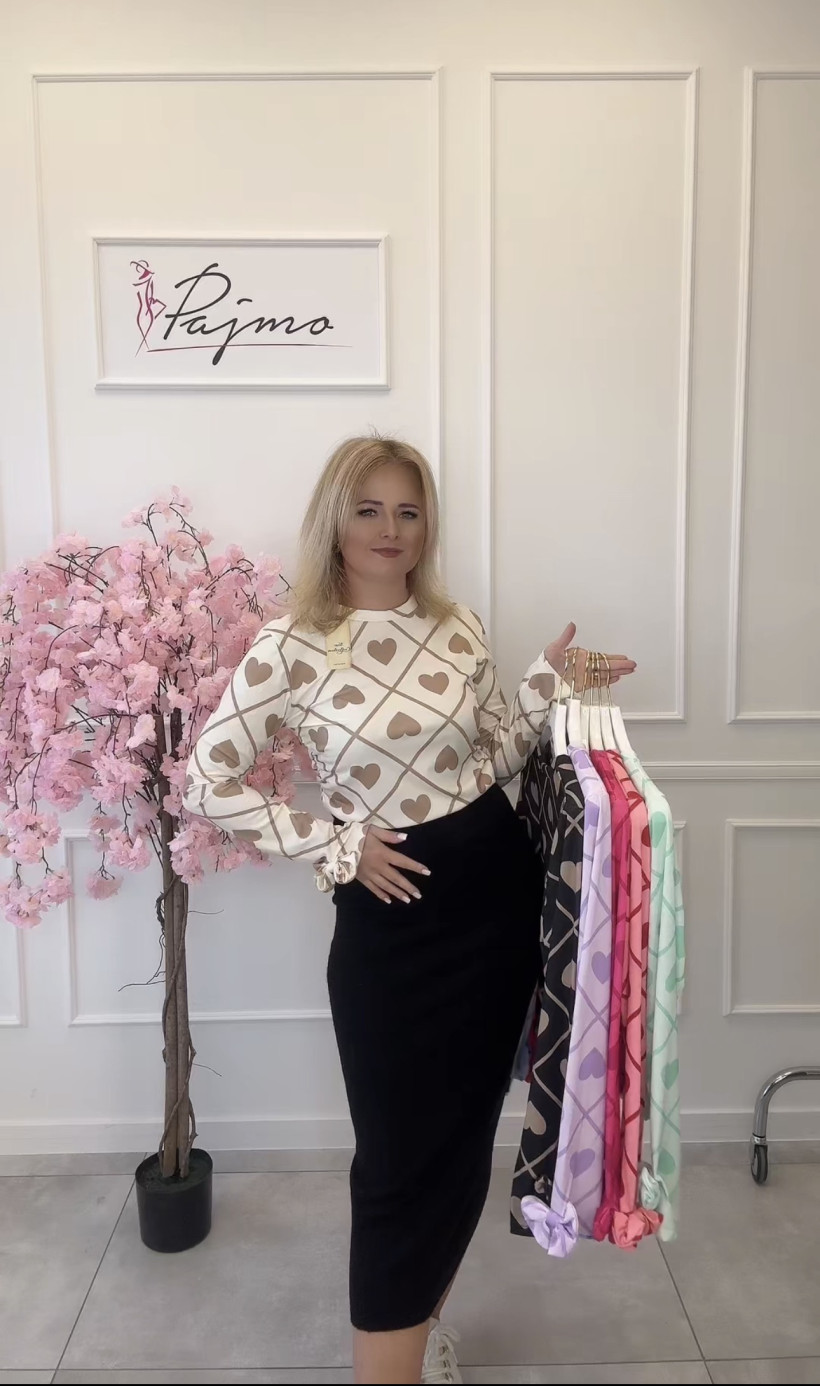 Bluzka serca marszczenia 14463