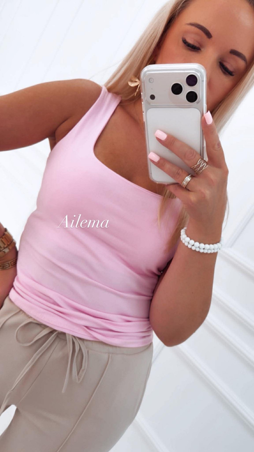 Bluzka kwadratowy dekolt B2197 na ramiączkach