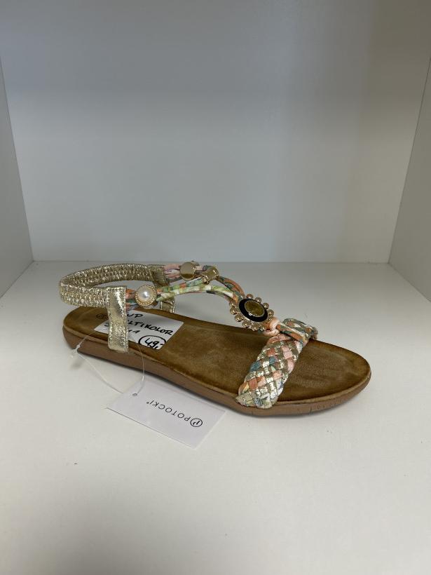 MULTIKOLOR Sandał płaski słoneczko multikolor Potocki 25-43323MC