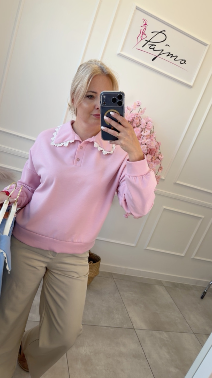 Bluza kołnierzyk koronka 14475