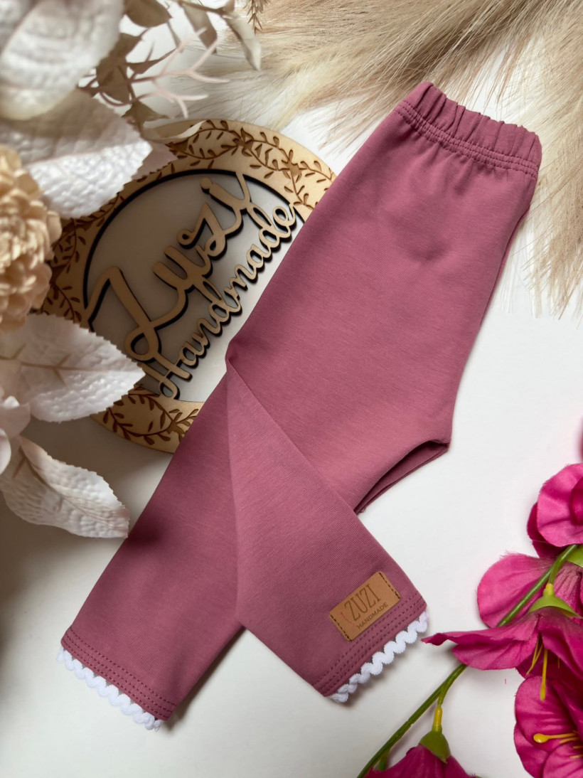 LEGINSY JERSEY MALAGA Z BIAŁĄ GUMKĄ ZUZI HANDMADE