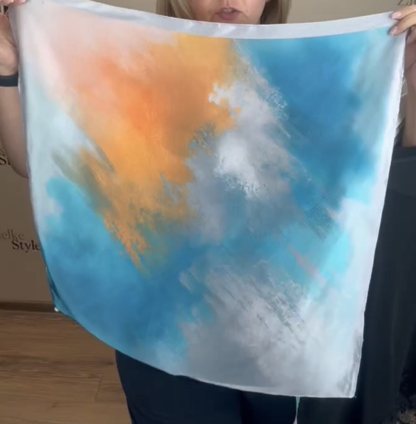 Gawroszka z magnesem , cieniowana - 11055 - niebieska z pomarańcz 