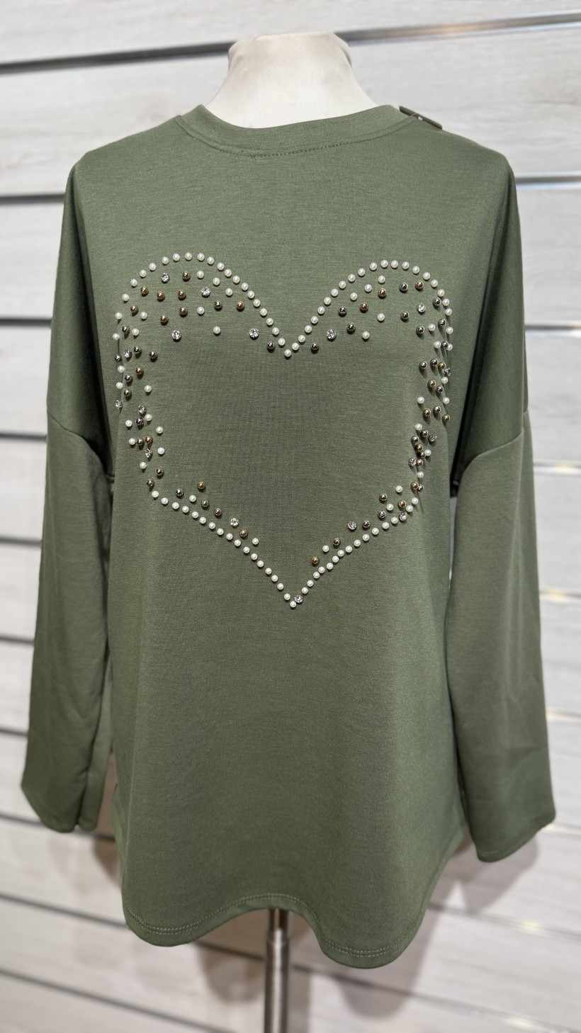 CAMISOLA CORAÇÃO EM PÉROLAS