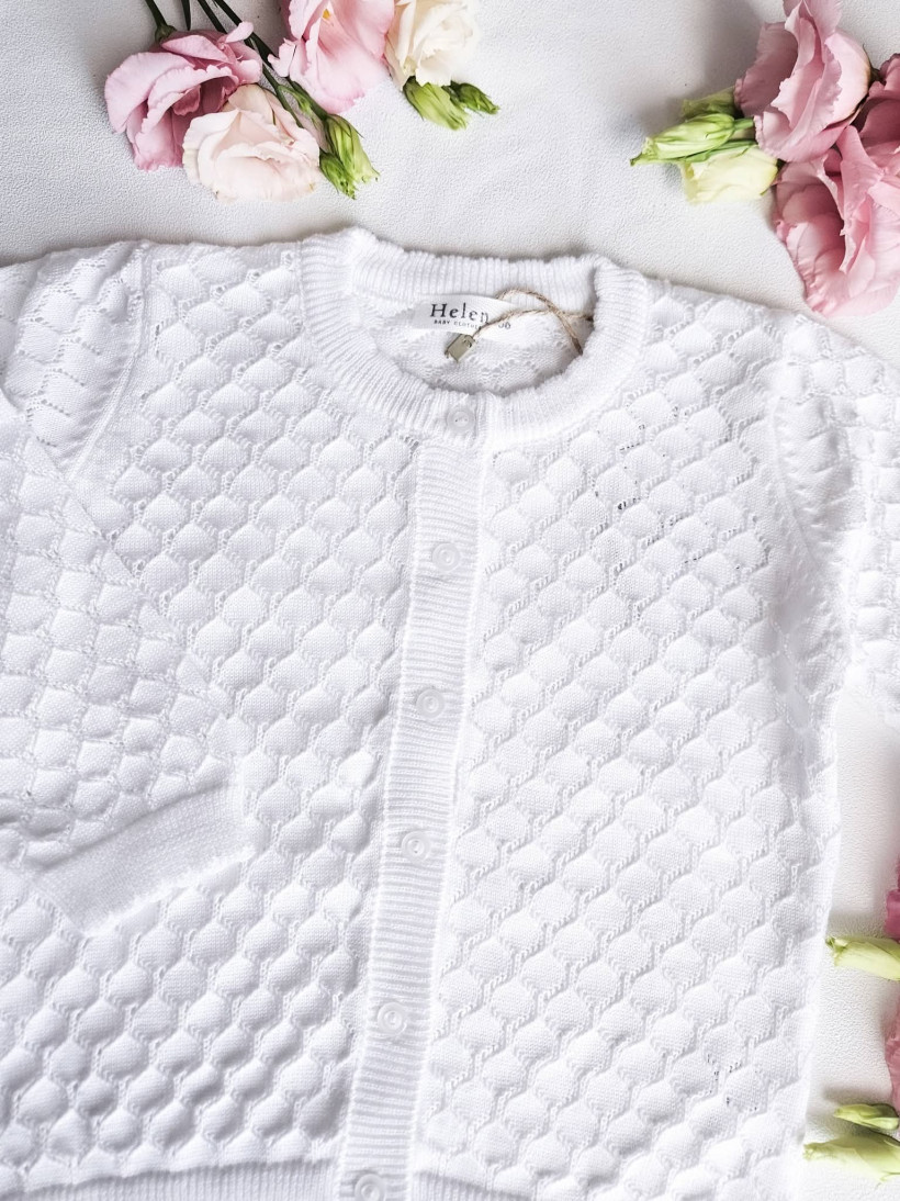 SWETEREK AŻUROWY BIAŁY HELEN