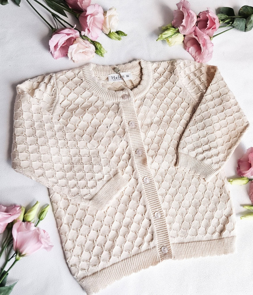 SWETEREK AŻUROWY BEŻOWY HELEN