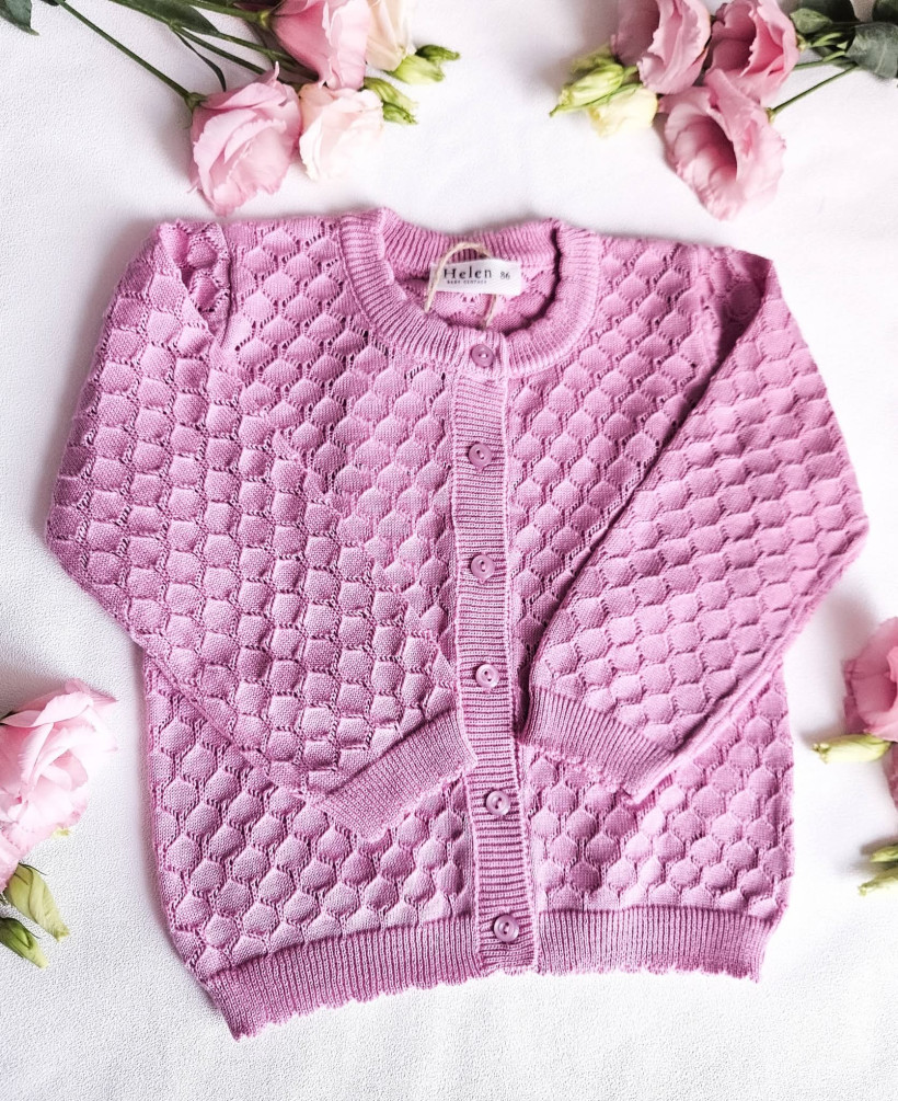 SWETEREK AŻUROWY RÓŻANY HELEN