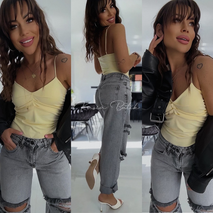 Body Wiskozowe Predatto Pastelowy Żółty