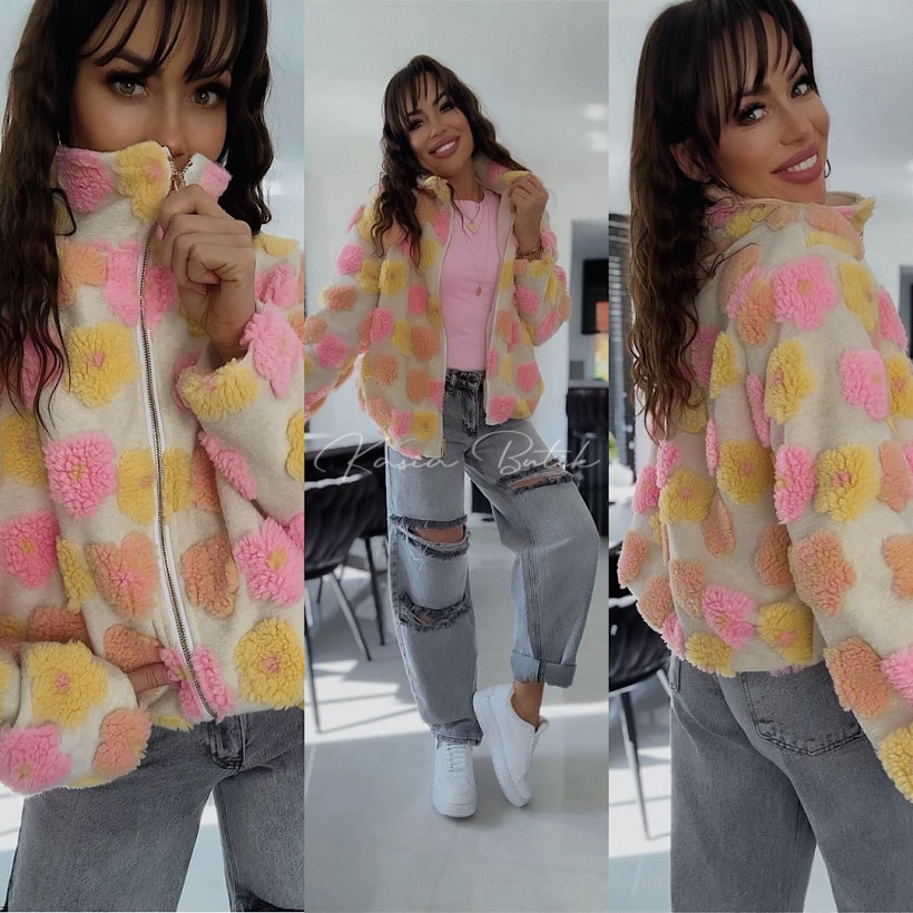 Kurtka Polar Lucas Classic Różowo&Żółto&Pomarańczowa