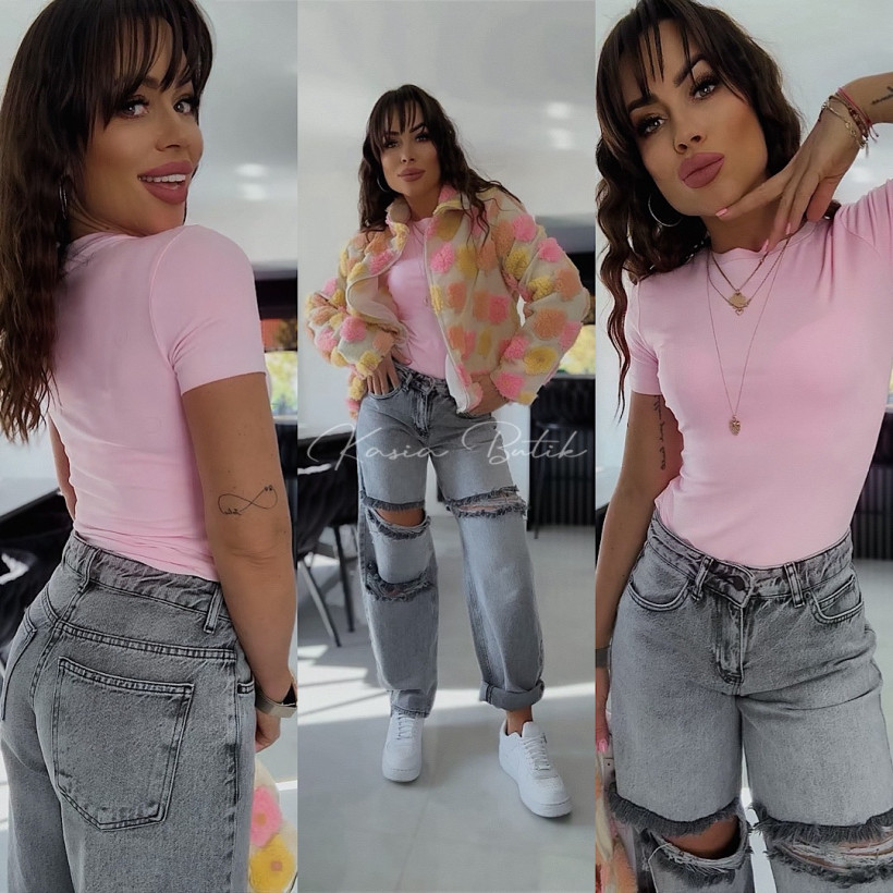 Bluzka Bawełniano-Wiskozowa Chance Off Cukierkowy Róż