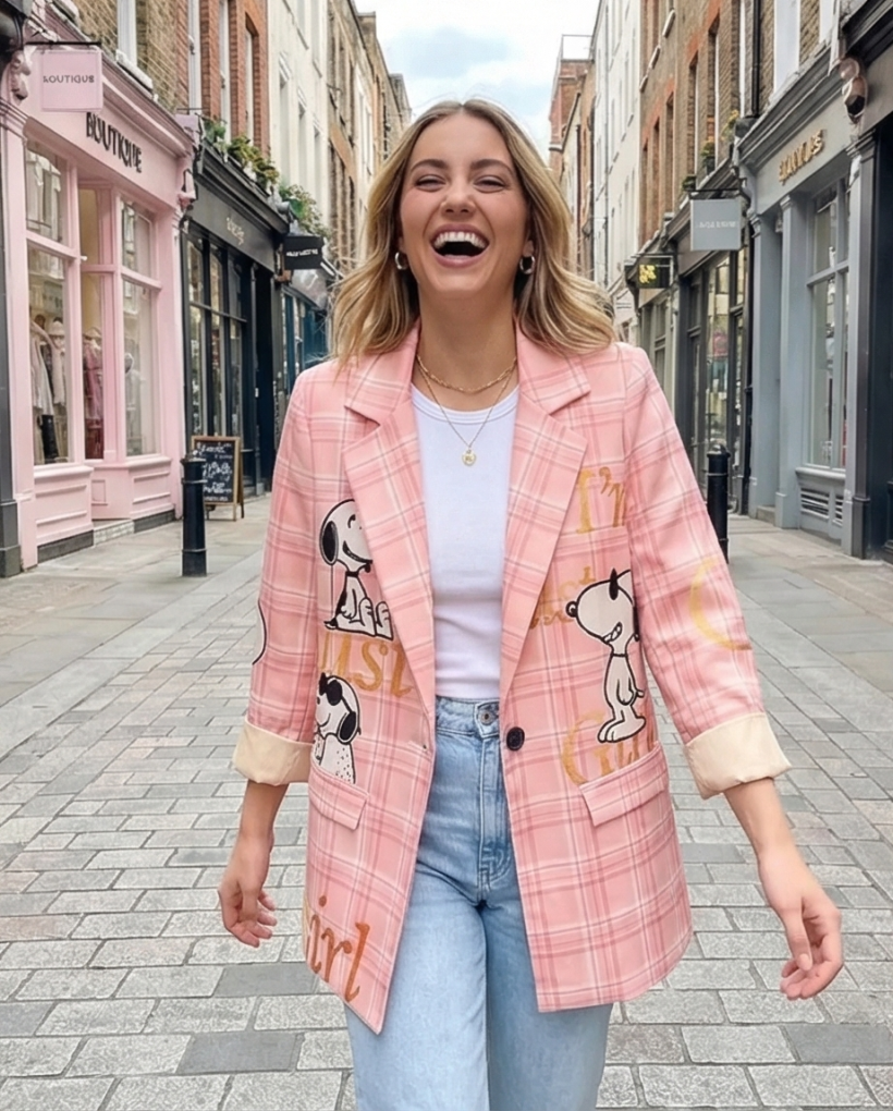 Marynarka snoopy różowa