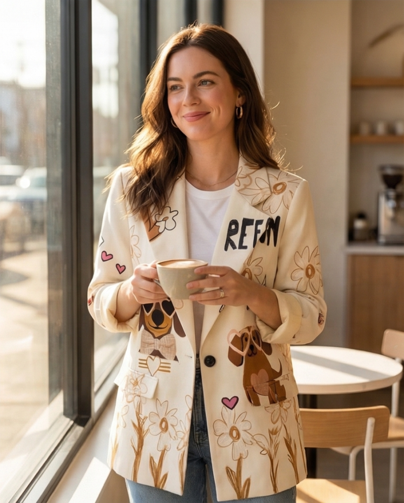 Marynarka z jamnikiem biała