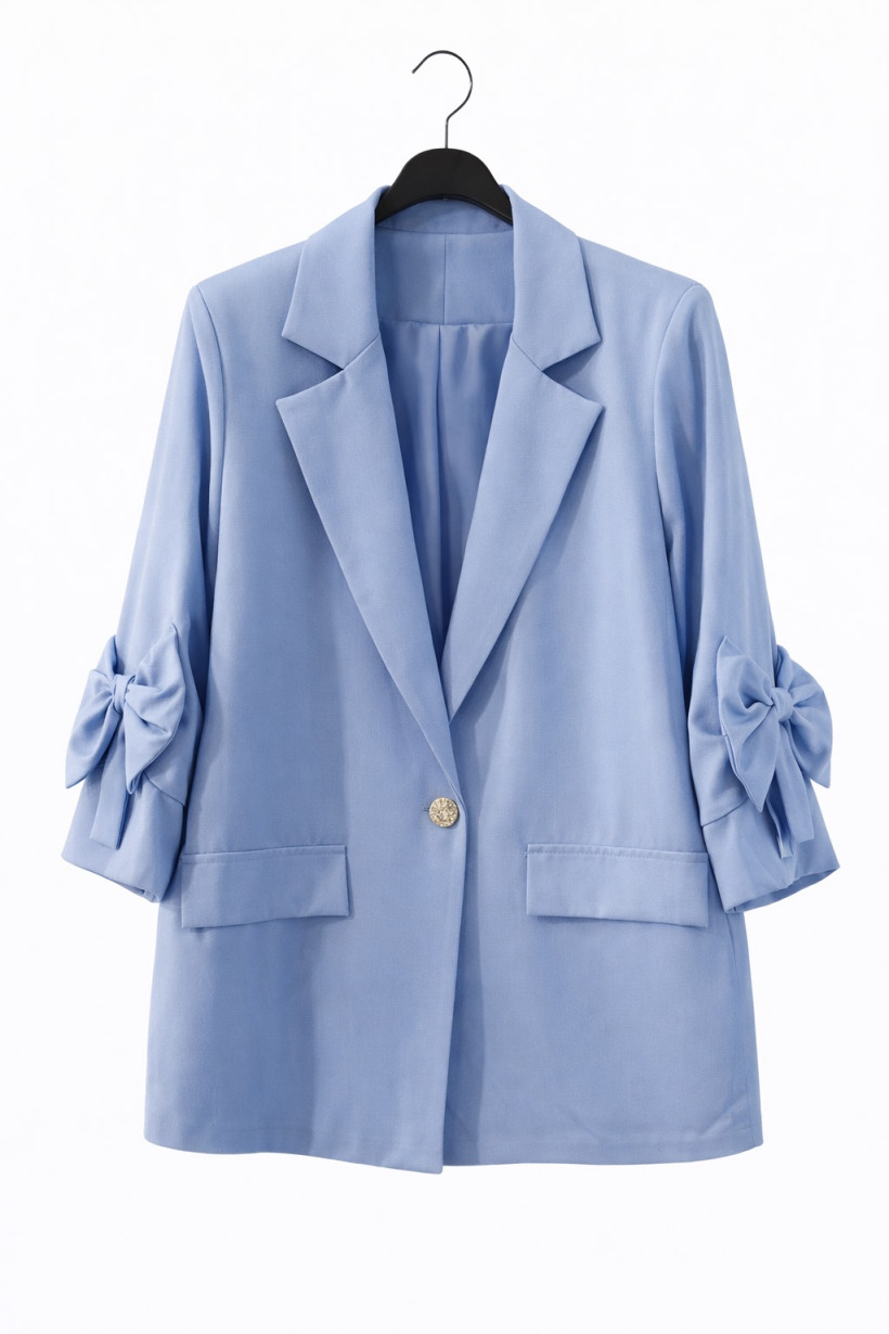 Marynarka z kokardą niebieska