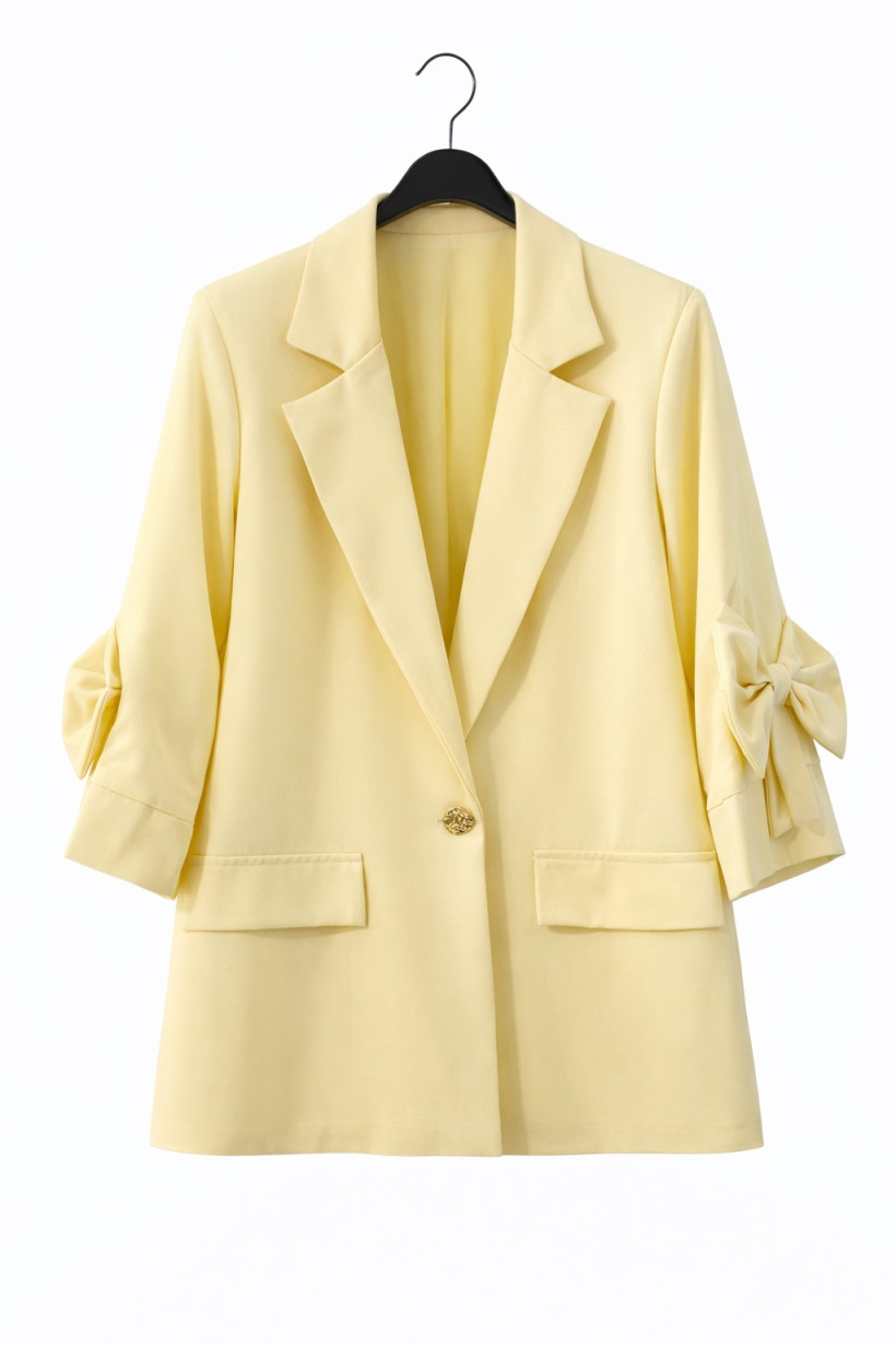 Marynarka z kokardą ecru