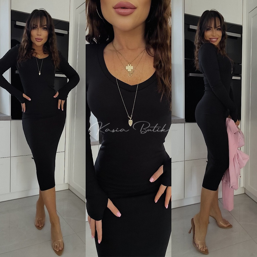 Sukienka Wiskozowa Fame Fashion V Czarna 