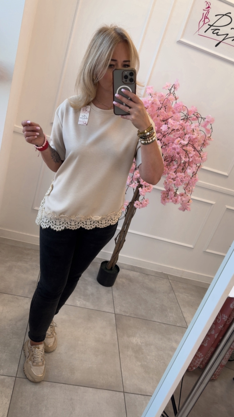 Bluzka asymetryczna koronka 14488