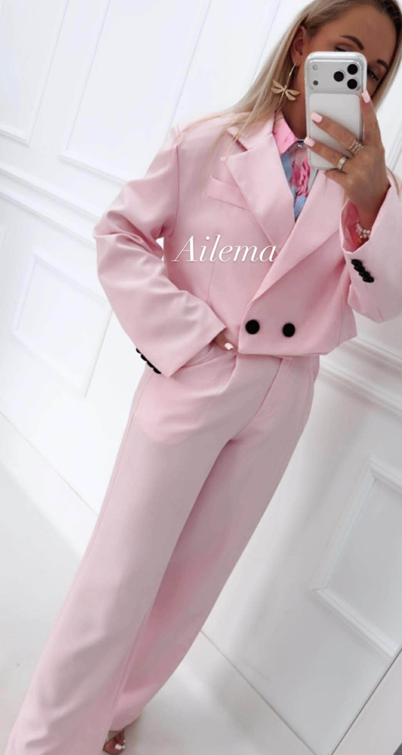 Komplet marynarkowy KM75 krótka marynarka i spodnie 