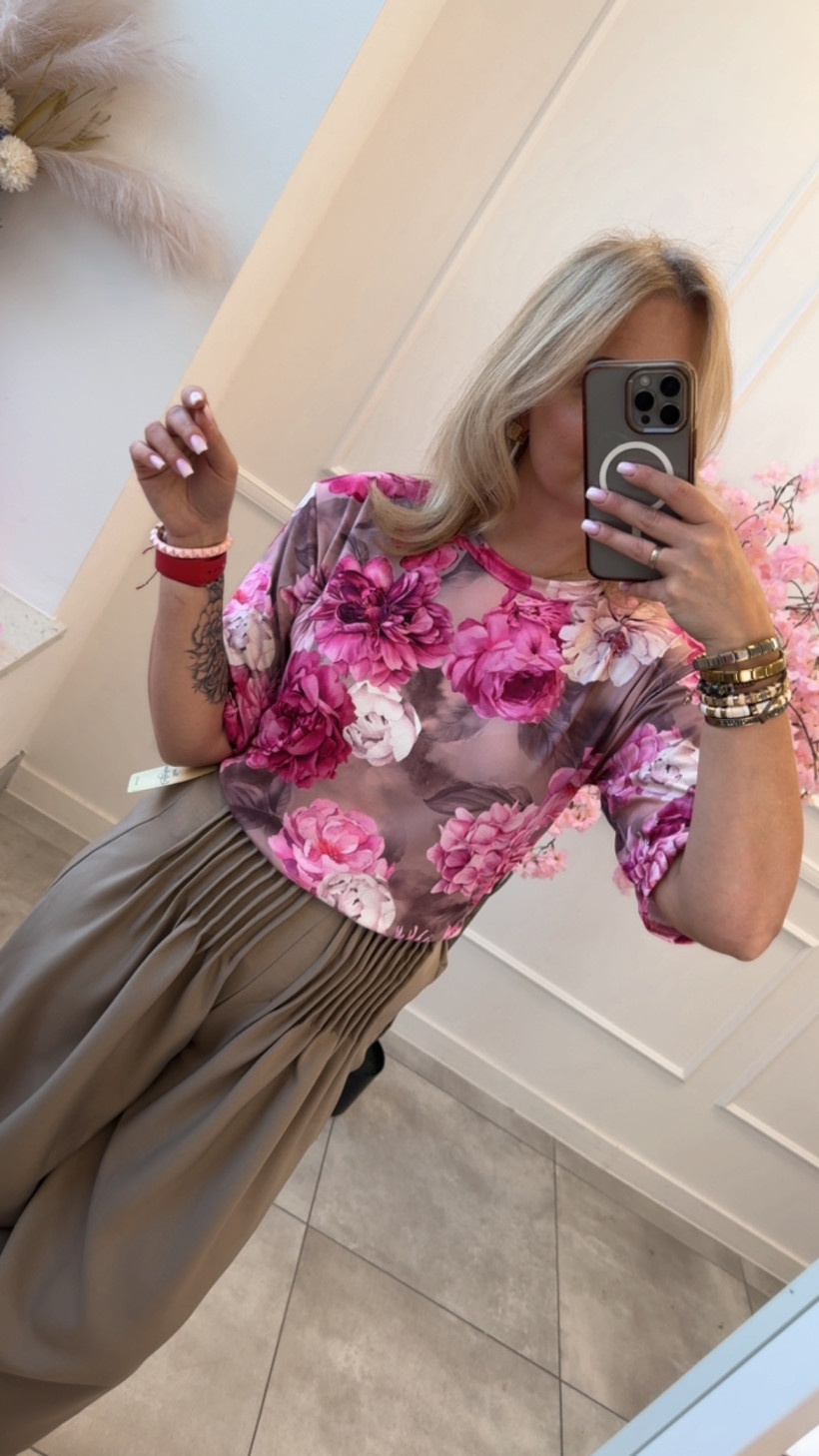 Bluzka wiskoza kwiaty 14509