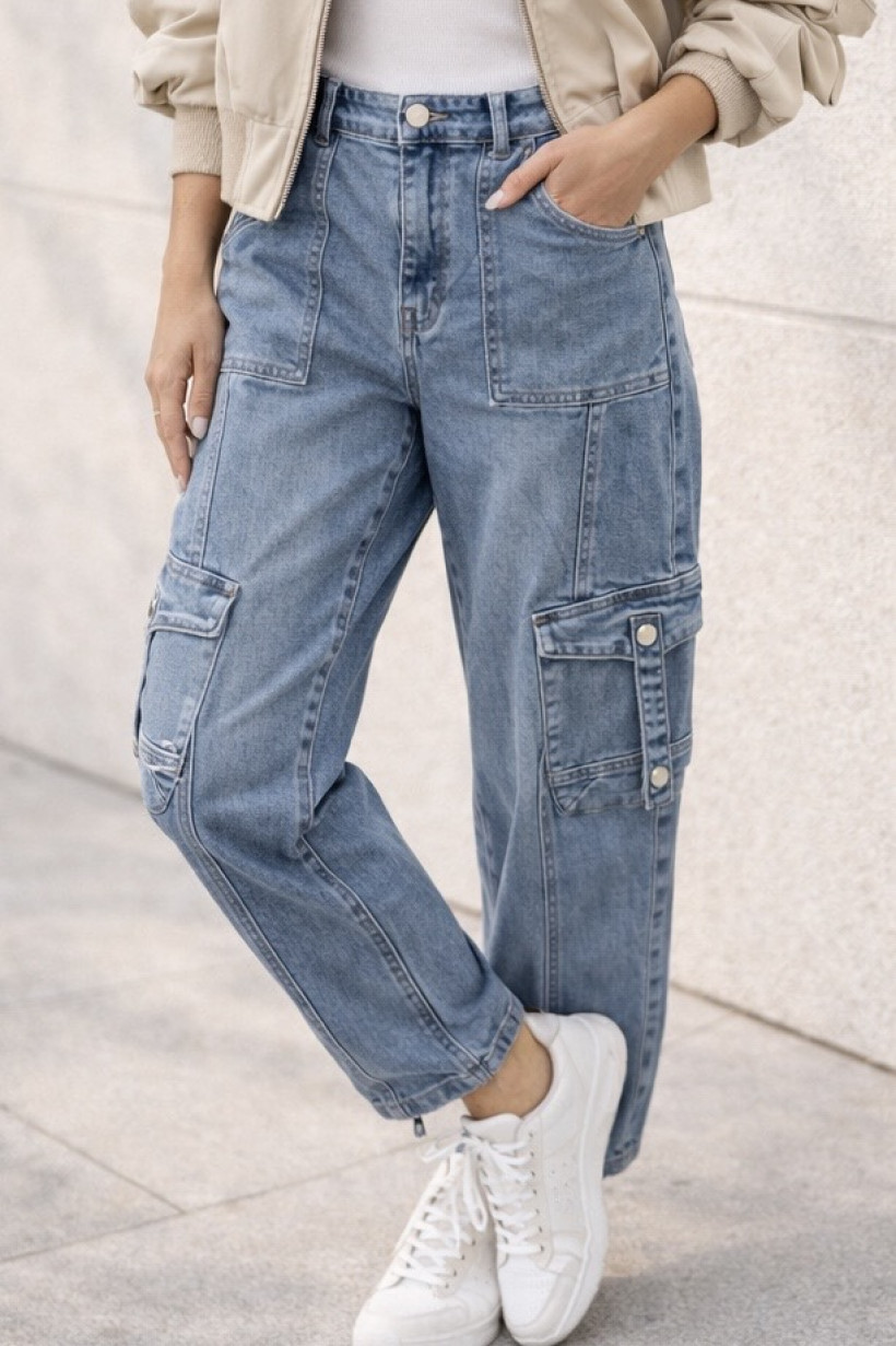 Spodnie jeansy  balony, kieszenie,  rozmiar 46 / XXXL