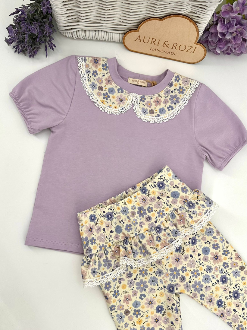 LEGINSY Z BASKINKĄ FIOLETOWA ŁĄCZKA AURI&ROZI