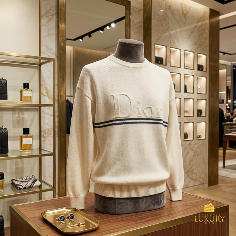 CHRISTIAN DIOR Monsieur Sweater Cream Size L