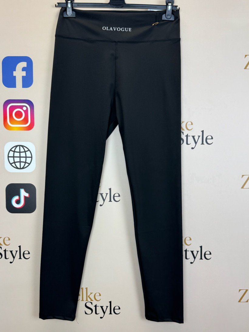 Leginsy szerszy pas gładkie jednokolorowe, must - 4xl/5xl - 2815 - czarne