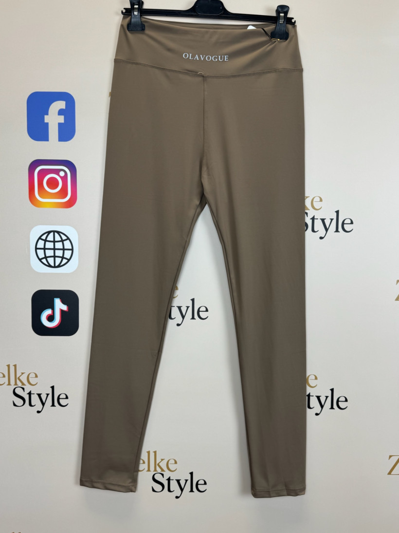 Leginsy szerszy pas gładkie jednokolorowe, must - 5xl/6xl - 2815 - karmel