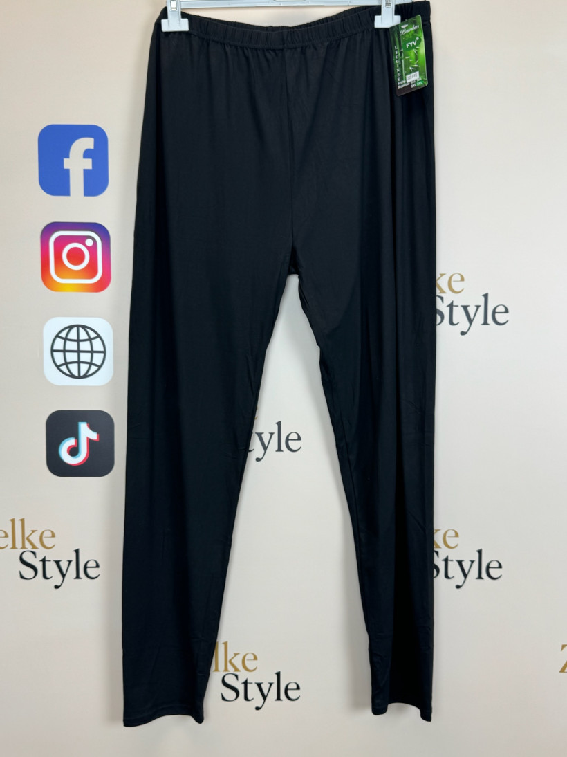Leginsy bambusowe jednokolorowe, fyv - 911 - 3xl / 4xl - czarne