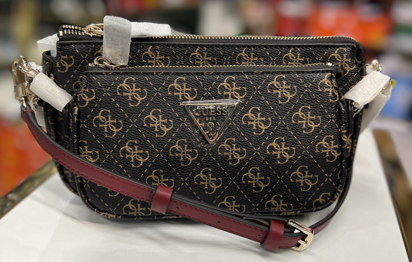 Torebka Guess 2w1 monogram czekoladowa