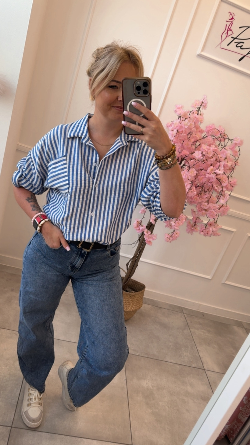 Koszula pasy wiskoza i bawełna 14516