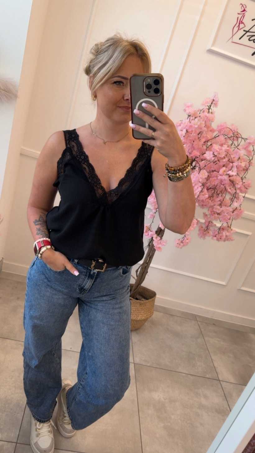 Bluzka szerokie koronkowe ramiączka 14517