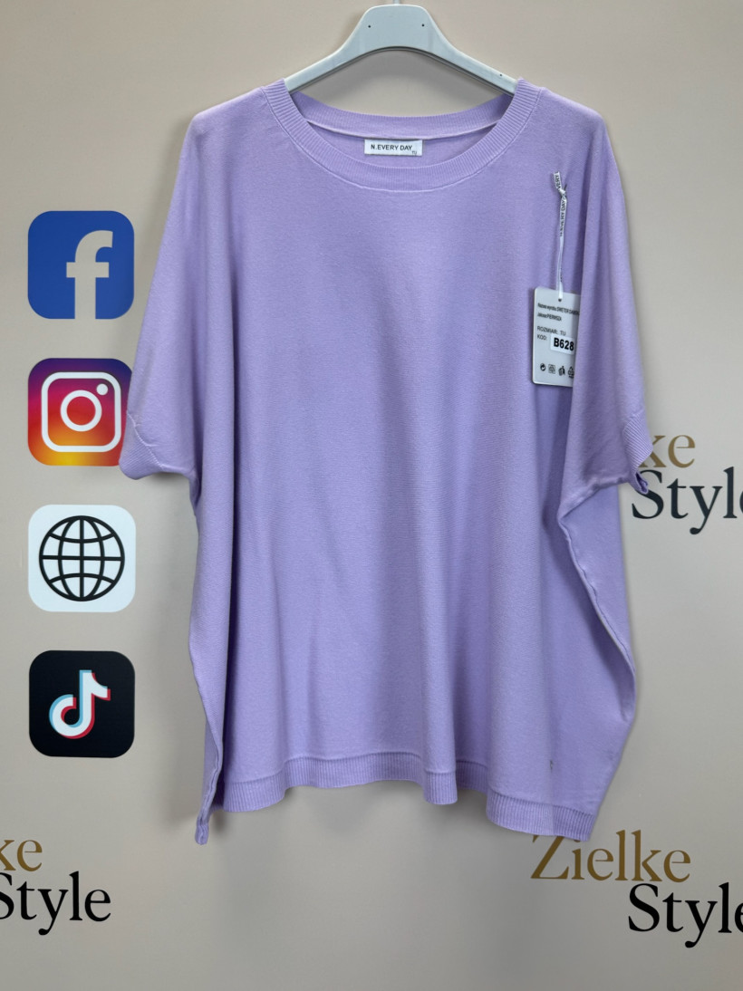 Bluzka sweterkowa jednokolorowa, every day - 628 - lila