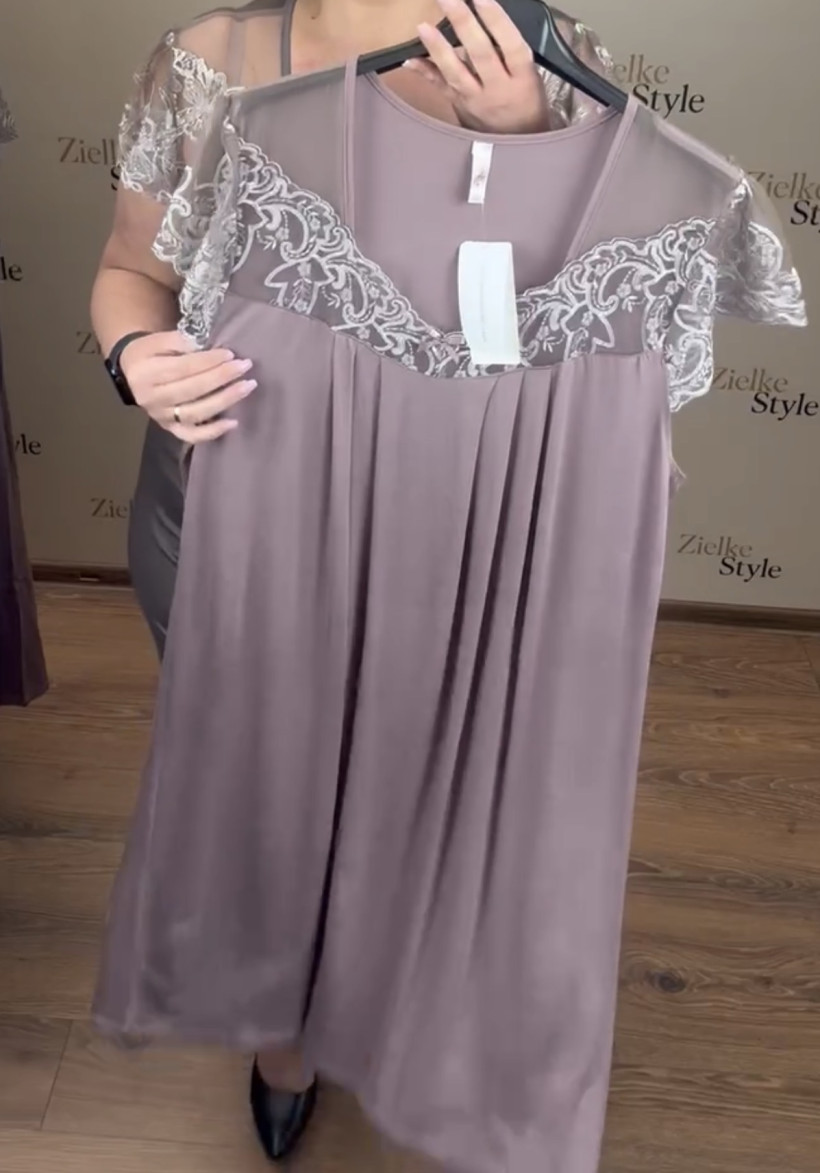 Koszula nocna permanentna góra z gipiurą - 3xl - 86883 - fango