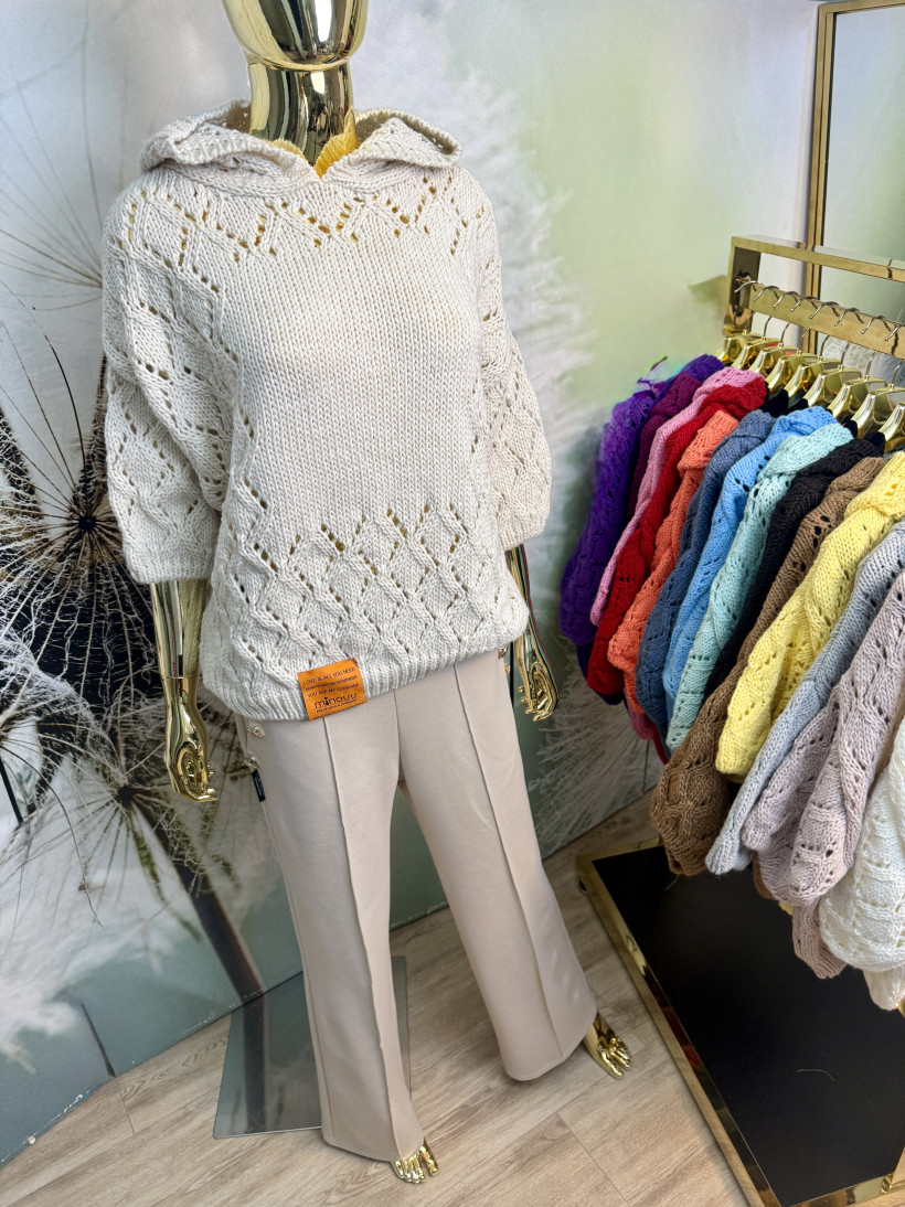 Bluza sweterkowa ‘Ażurowe Romby’ Minouu