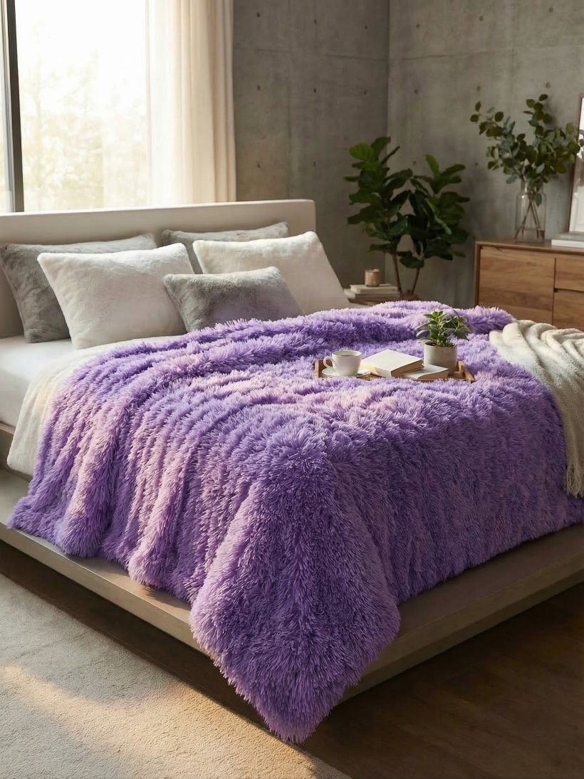 Narzuta włochacz 220x240 - fiolet