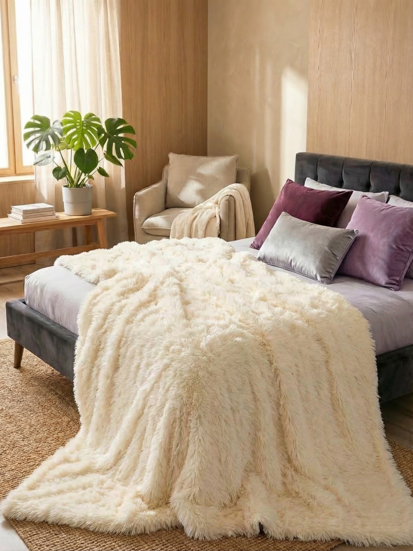 Narzuta włochacz 220x240 - krem