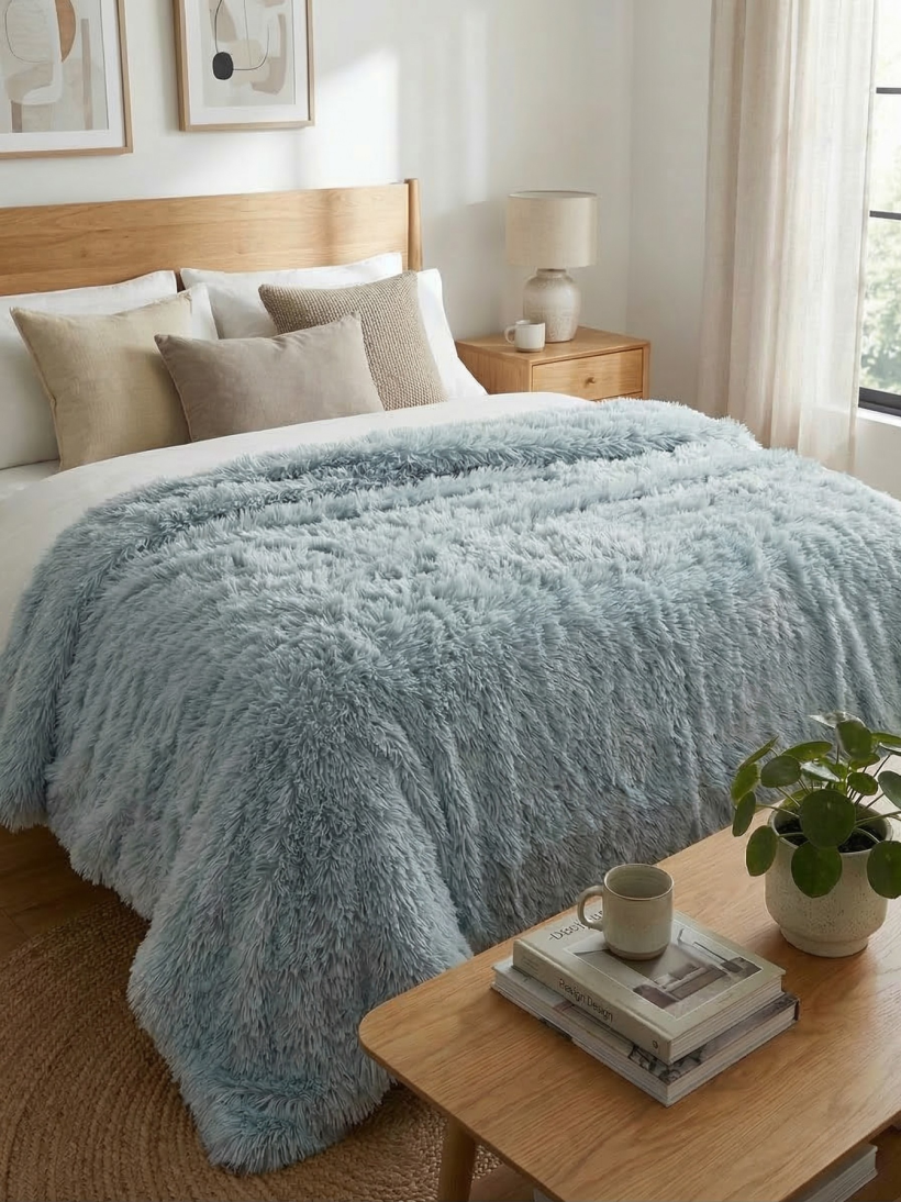 Narzuta włochacz 220x240 - stalowy