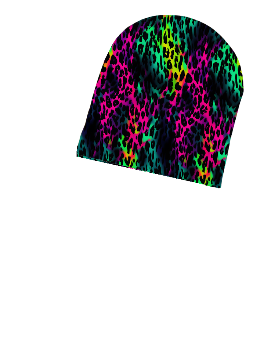 Czapka full print panterka zielono różowa