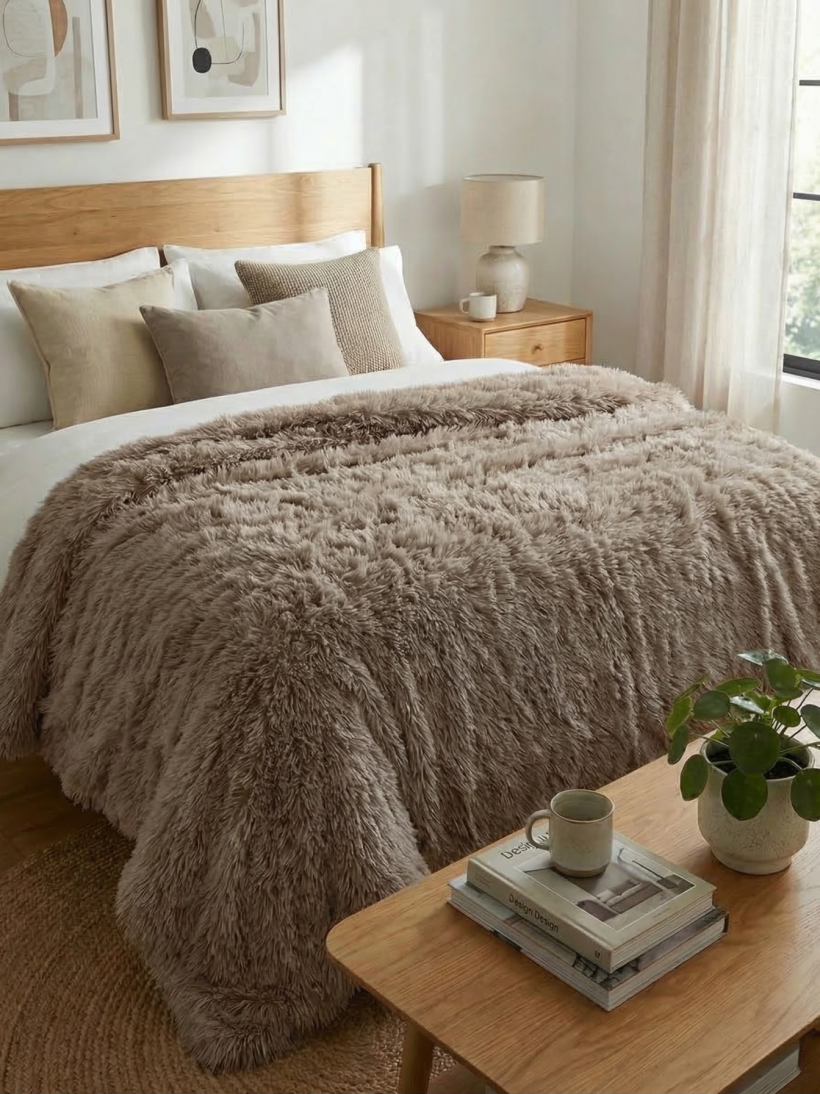 Narzuta włochacz 220x240 - brąz