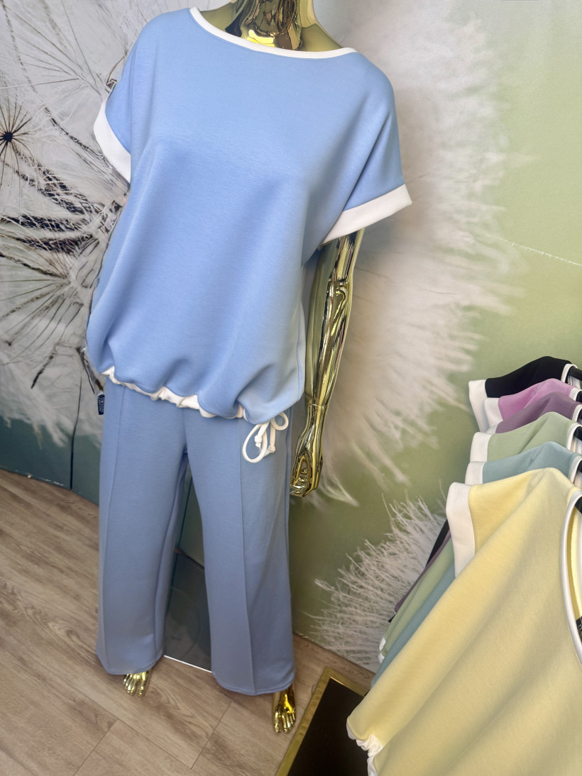 Bluzka - bluza z modalu z krótkim rękawem i troczkami Minouu