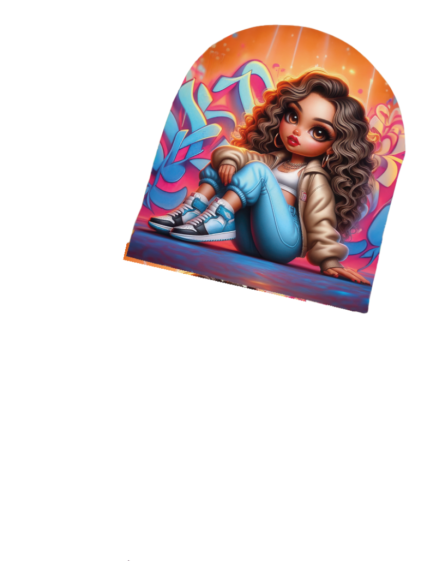 Czapka full print Dziewczyna Grafiti 1