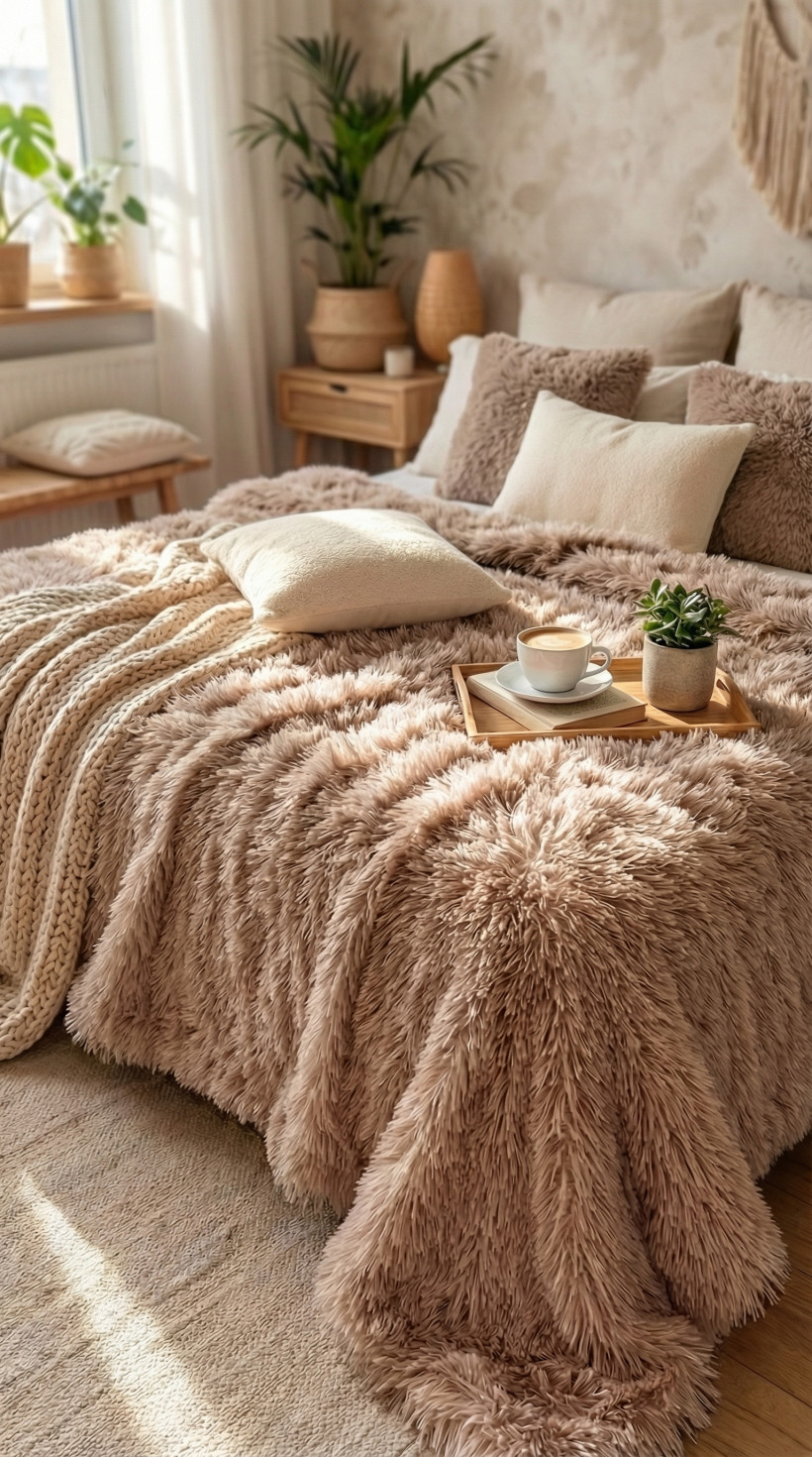 Narzuta włochacz 220x240 - puder