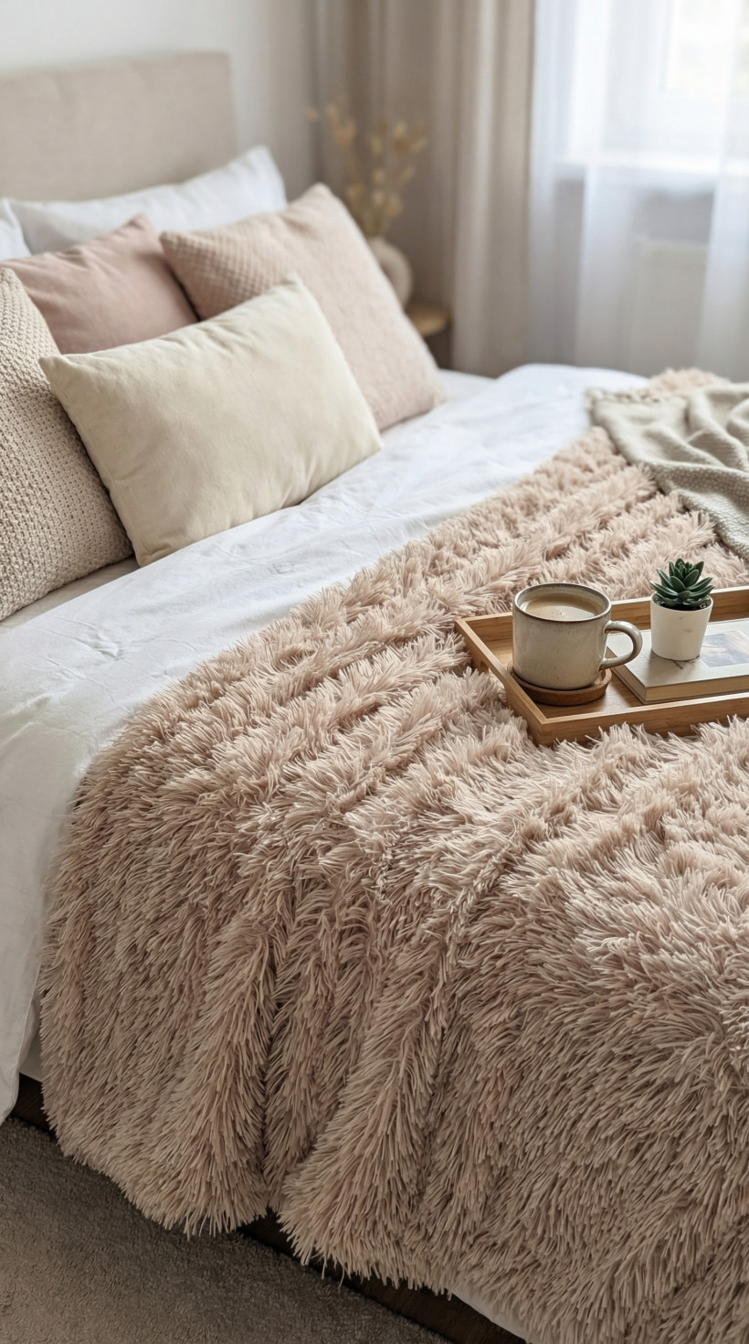 Narzuta włochacz 220x240 - szary beż