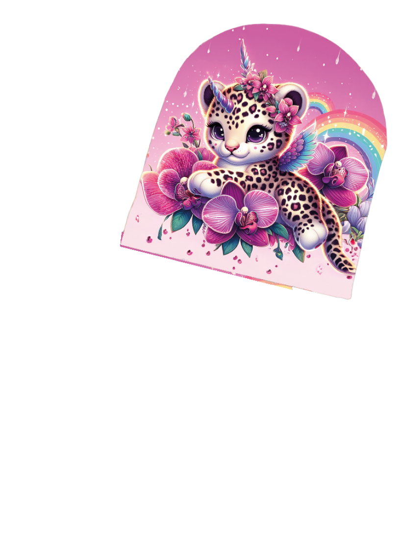 Czapka full print  Pantera jednorożec