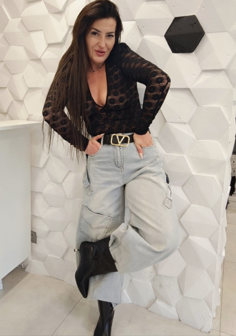 Jeansowe banany z kieszeniami Roberta Biagi 
